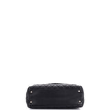 Coco Top Handle Bag Quilted Caviar with Lizard Small