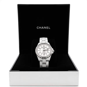 J12-365 Automatic Watch Ceramic and Stainless Steel with Diamond Bezel and Seconds Sub-Dial 36