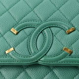 Filigree Flap Bag Quilted Caviar Medium