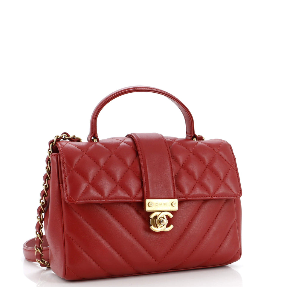 In The City Top Handle Flap Bag Mixed Quilt Calfskin Medium