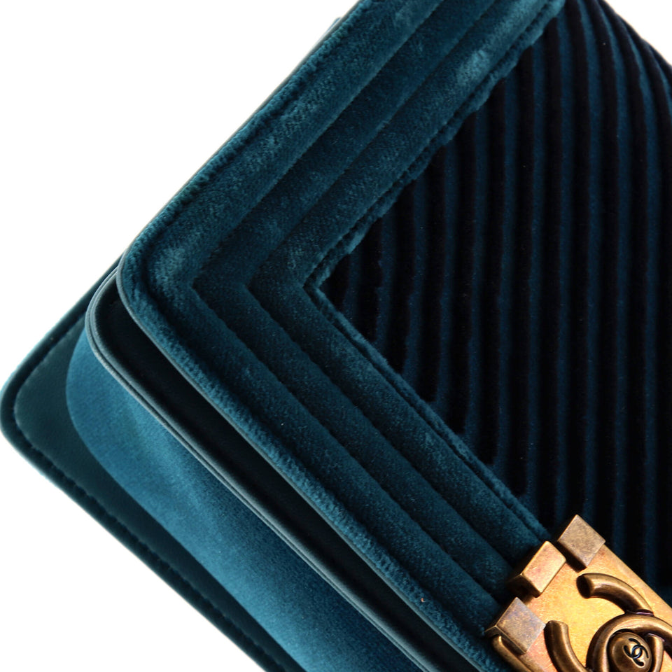 Boy Flap Bag Chevron Velvet Old Medium