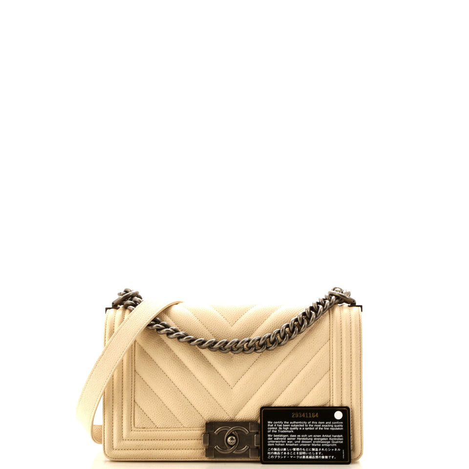 Boy Flap Bag Quilted Caviar Old Medium