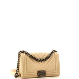 Boy Flap Bag Quilted Caviar Old Medium