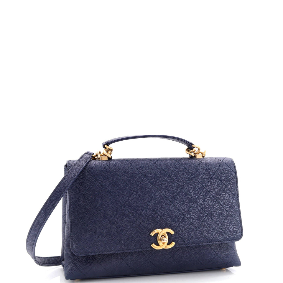 Chic Affinity Top Handle Bag Stitched Caviar Medium