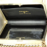 Boy Chain Box Minaudiere Quilted Patent