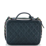 Filigree Vanity Case Quilted Iridescent Caviar Medium