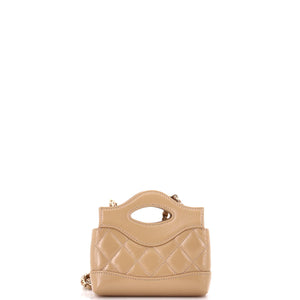 31 Shopping Bag Clutch with Chain Quilted Calfskin Nano