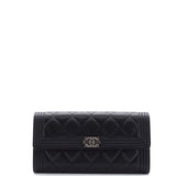Boy Flap Wallet Quilted Caviar Long