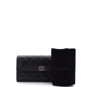 Boy Flap Wallet Quilted Caviar Long