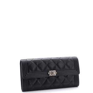 Boy Flap Wallet Quilted Caviar Long