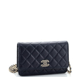 Twisted Crystals CC Wallet on Chain Quilted Caviar
