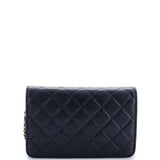 Twisted Crystals CC Wallet on Chain Quilted Caviar