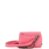 Double Carry Chain Waist Bag Quilted Goatskin Small