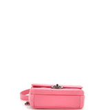 Double Carry Chain Waist Bag Quilted Goatskin Small