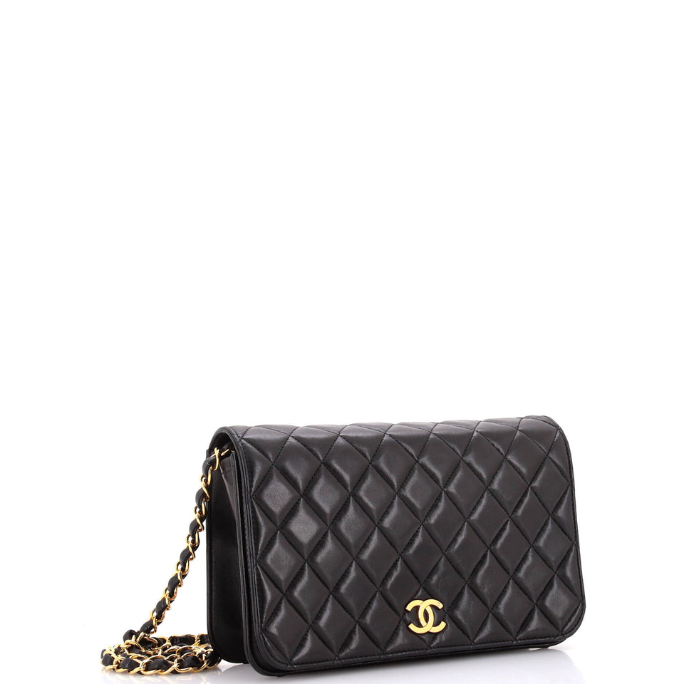 Vintage Full Flap Bag Quilted Lambskin Medium