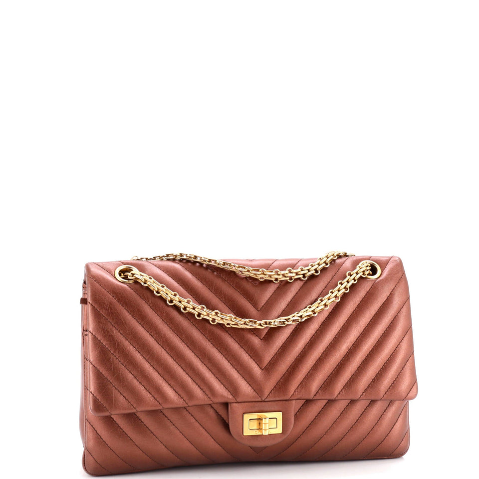 Reissue 2.55 Flap Bag Chevron Metallic Aged Calfskin 226