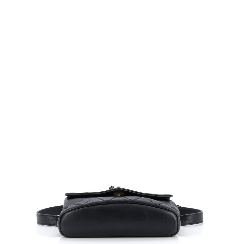 Carry With Chic Chain Flap Waist Bag Quilted Calfskin