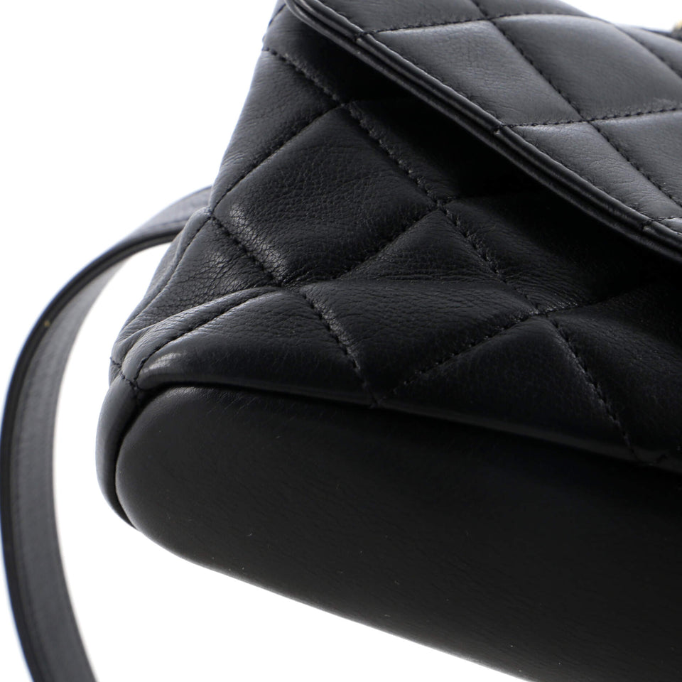 Carry With Chic Chain Flap Waist Bag Quilted Calfskin