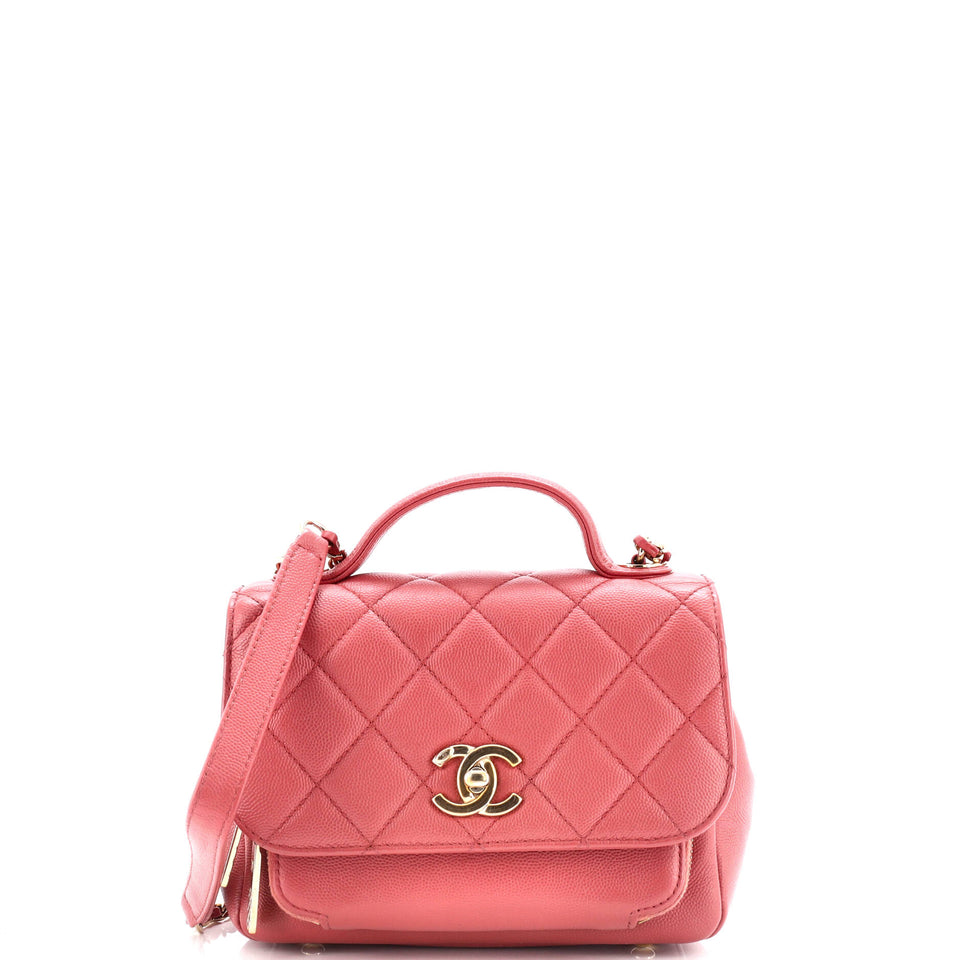 Business Affinity Flap Bag Quilted Caviar Small