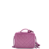 Filigree Vanity Case Quilted Lambskin with Chain Detail Small