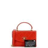 Trendy Spirit Top Handle Bag Quilted Lambskin Small