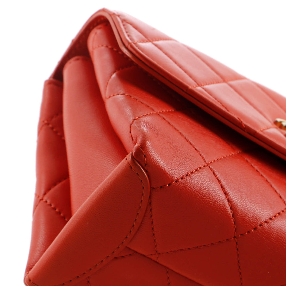 Trendy Spirit Top Handle Bag Quilted Lambskin Small
