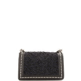 Boy Flap Bag Quilted Tweed with Pearl Embellished Calfskin Old Medium