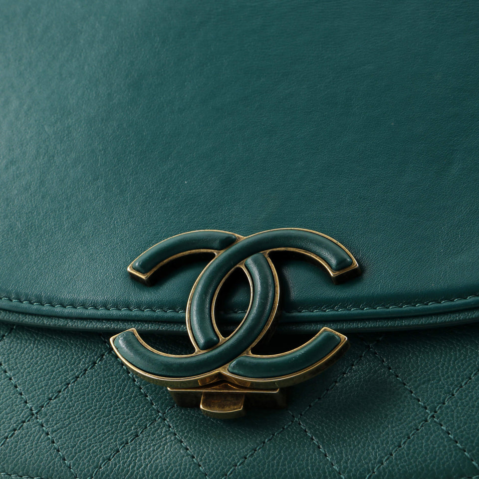 Coco Curve Flap Messenger Calfskin and Quilted Goatskin Medium