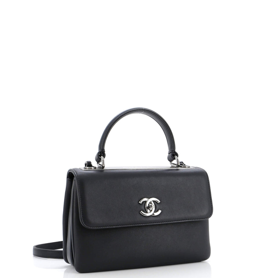 Trendy CC Top Handle Bag Calfskin Small