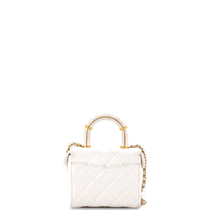 CC Top Handle Flap Vanity Case Quilted Lambskin Small