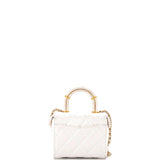 CC Top Handle Flap Vanity Case Quilted Lambskin Small