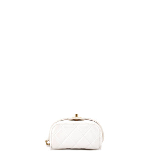 CC Top Handle Flap Vanity Case Quilted Lambskin Small