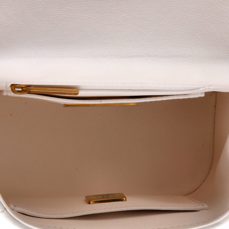 CC Top Handle Flap Vanity Case Quilted Lambskin Small