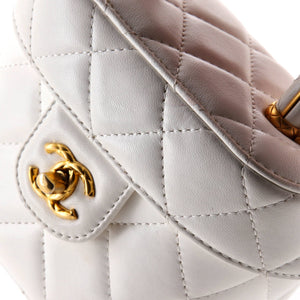 CC Top Handle Flap Vanity Case Quilted Lambskin Small