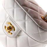 CC Top Handle Flap Vanity Case Quilted Lambskin Small