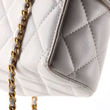 CC Top Handle Flap Vanity Case Quilted Lambskin Small