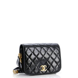 My Sweet CC Full Flap Messenger Bag Quilted Shiny Calfskin with Suede Mini