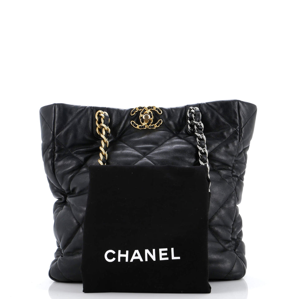 19 Shopping Bag Quilted Leather Medium