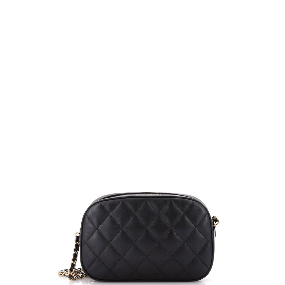 Slip Pocket Camera Case Bag Quilt Lambskin Mini
