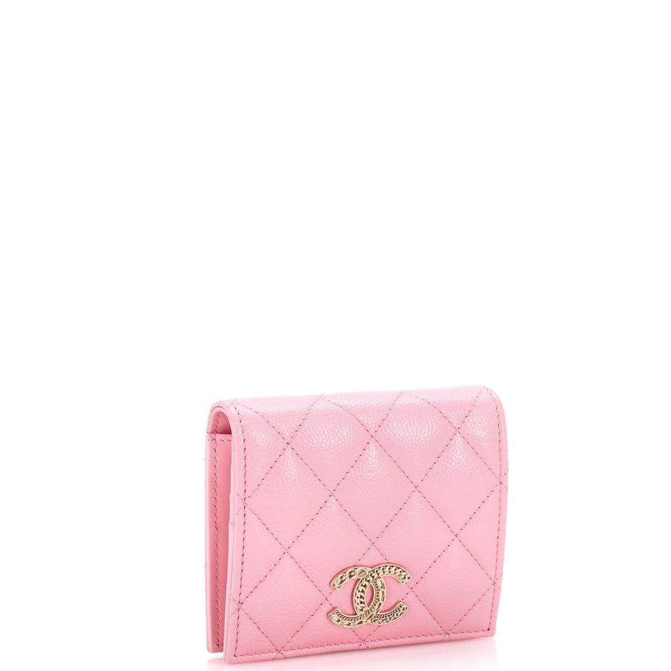 Multichain CC Bifold Wallet Quilted Caviar Compact