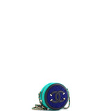 Filigree Round Clutch with Chain Quilted Jersey with Lambskin Mini