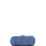 Denim Mood Flap Bag Logo Printed Quilted Denim Small