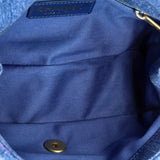 Denim Mood Flap Bag Logo Printed Quilted Denim Small
