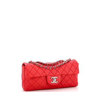 Classic Single Flap Bag Quilted Caviar East West