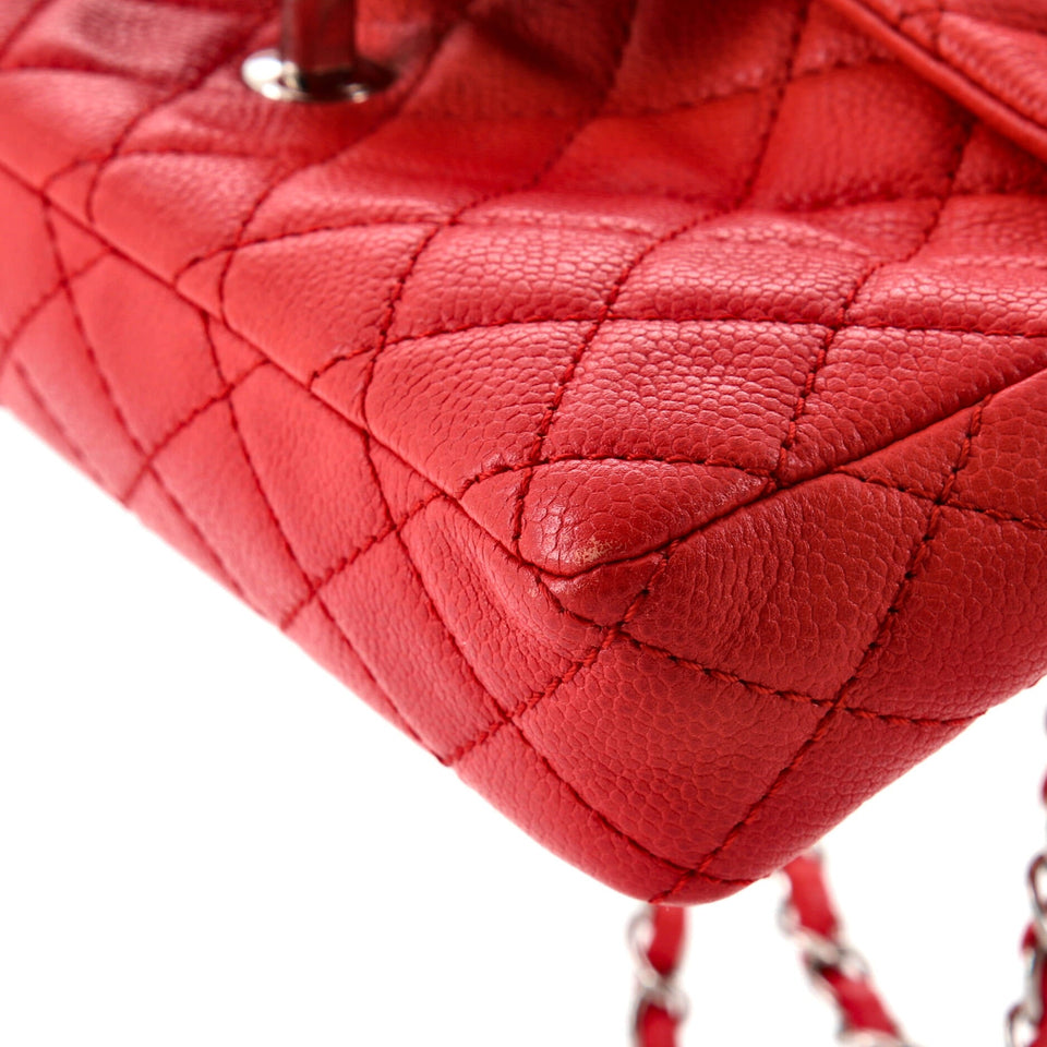 Classic Single Flap Bag Quilted Caviar East West