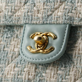 Crush Top Handle Flap Bag Quilted Tweed Mini
