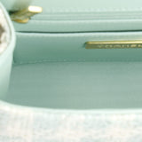 Crush Top Handle Flap Bag Quilted Tweed Mini