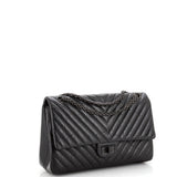 So Black Reissue 2.55 Flap Bag Chevron Aged Calfskin 226