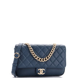 Chain Handle CC Flap Bag Quilted Caviar with Studded Detail Large
