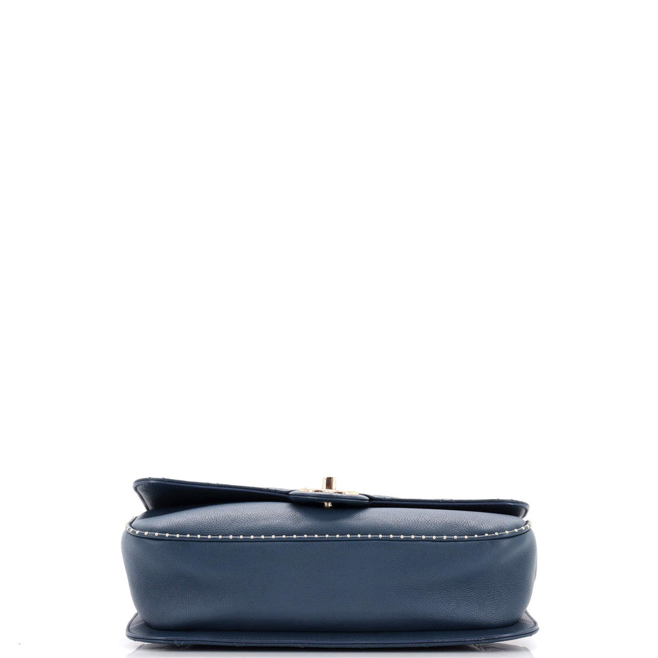 Chain Handle CC Flap Bag Quilted Caviar with Studded Detail Large